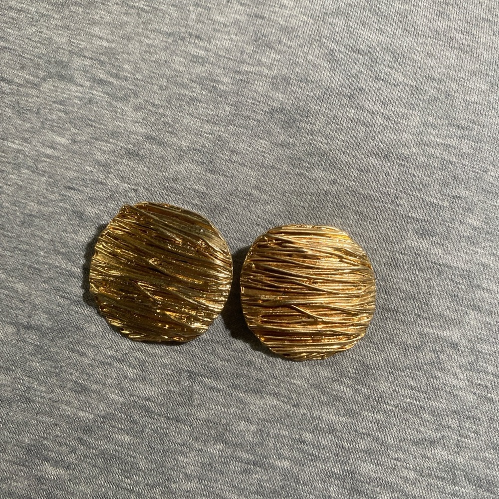 Gold Textured Earrings